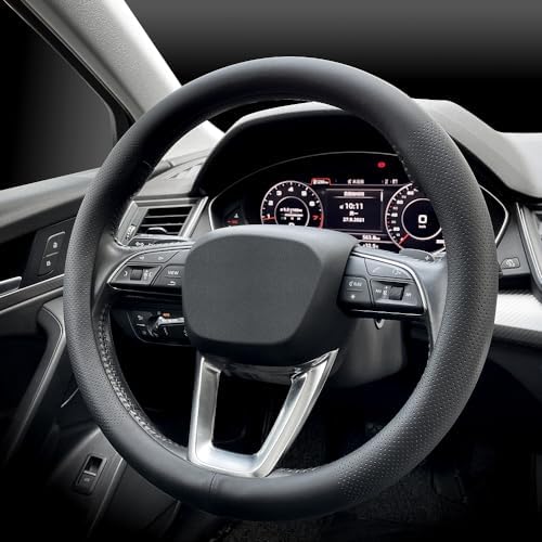 LKWLIKEI Nappa Premium Leather car Steering Wheel Cover, Breathable, Universal - Image 3