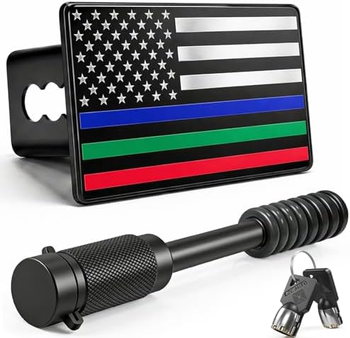 2 Inch American Flag Trailer Hitch Cover Plug by Unknown