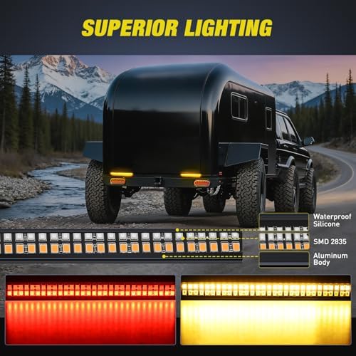 Nilight Truck Tailgate Light Strip 7" Aluminum Frame Double Row 60 LED - Image 6
