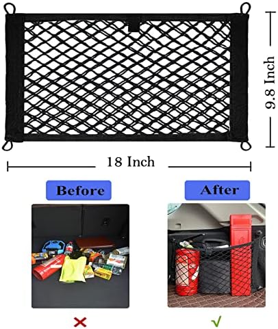 2 Pack Small Cargo Net Pocket Storage Mesh Net Elastic Automotive Cargo Nets - Image 3