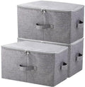 Fabric Storage Bins with Lid, Large Blanket Closet Storage Box, Zipper Lid by iwillCREATEPRO