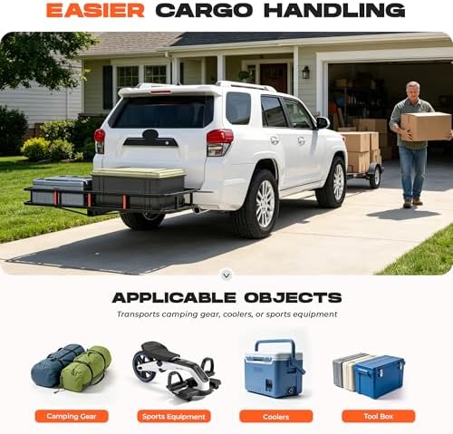 ALMULOO Folding Hitch Cargo Carrier 61.5"x19.5"x5.5" 550LBS - Image 3