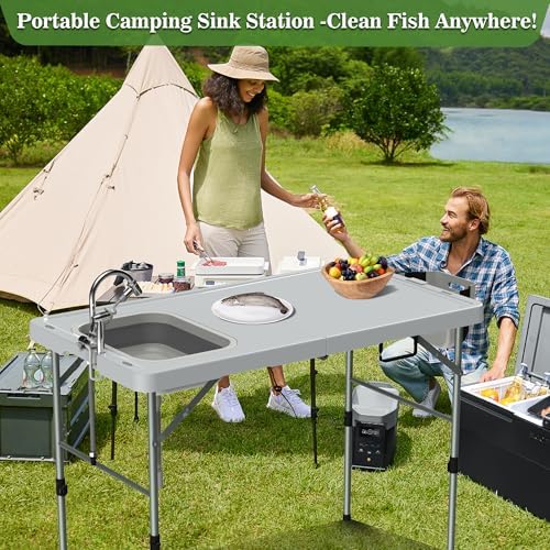 Foldable Fish Cleaning Table, Portable Camping Table - Image 4