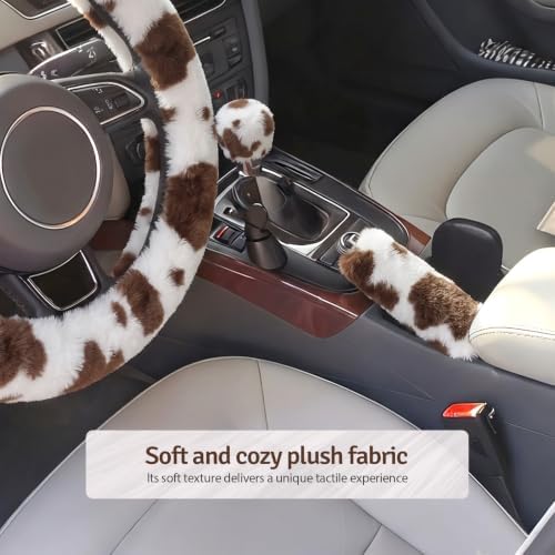 Fluffy Steering Wheel Cover 3PCS Set – Plush Fuzzy Fur Steering Wheel Cover - Image 7