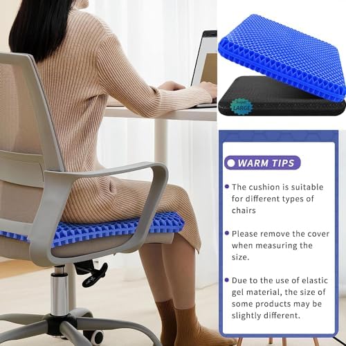 Gel Seat Cushion for Long Sitting, Super Large Gel Cushion Chair Pads - Image 4