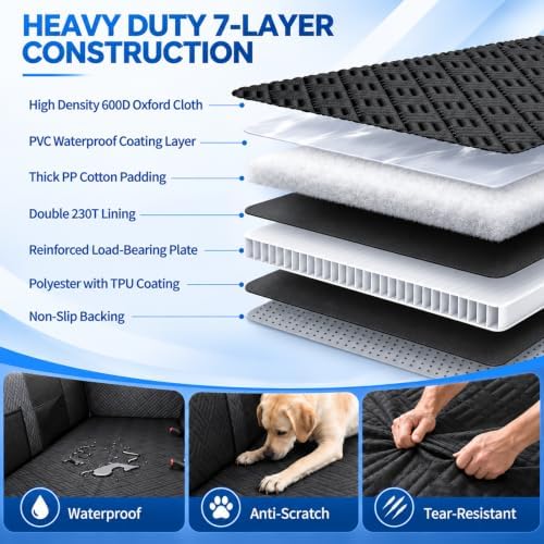 Hard Bottom Dog Car Seat Cover, Back Seat Extender - Image 4