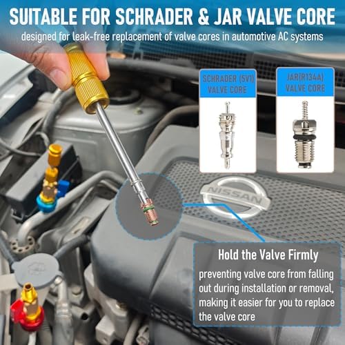 R134A Valve Core Quick Removal Tool Set. AC Schrader Valve Tool - Image 3
