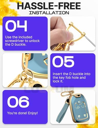 Lucrum Compatible with Chevy, Buick Key Fob Cover & Keychain - Image 7