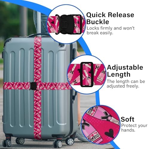 2 Pack Luggage Straps for Suitcases, Adjustable Travel Belt - Image 4