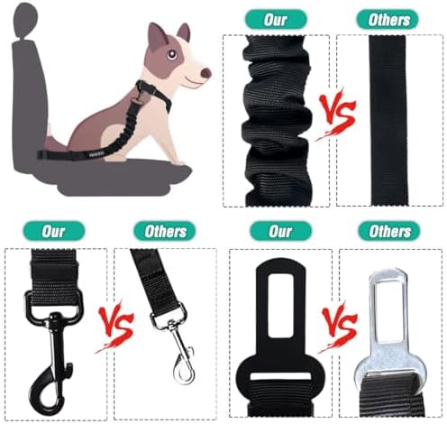 COOYOO Dog Seat Belt, Retractable Dog Car Harness Seat Belt - Image 6