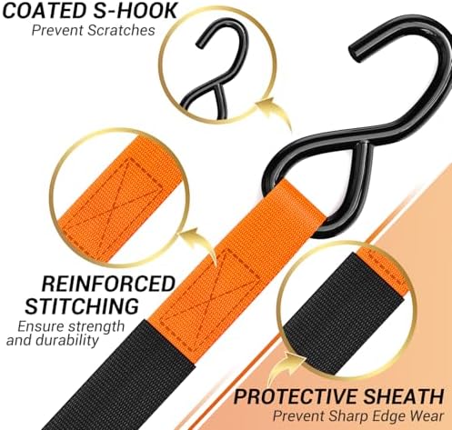 Ohuhu Ratchet Tie Down Straps for Moving Appliances 1" x 15' 8-Pack - Image 3
