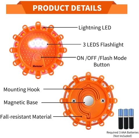 12 Pack LED Road Flare ，Emergency Roadside Safety Kit - Image 3