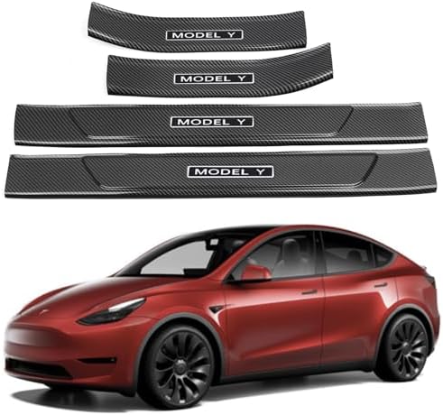 Door Sill Protector for Tesla Model Y, 4 Pieces Door Entry Protectors Strips - Image 2
