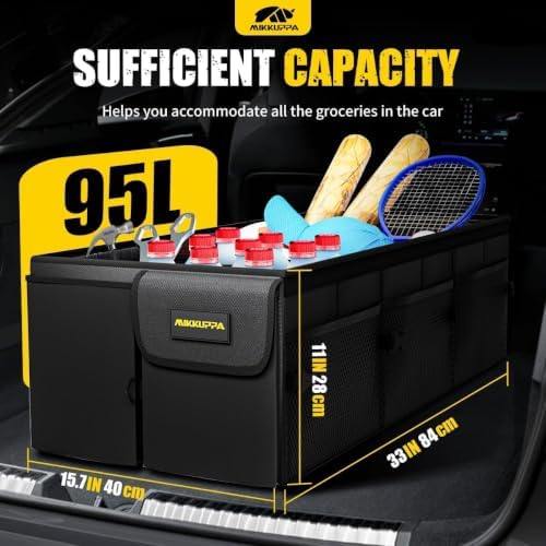 MIKKUPPA Trunk Organizer with Lid - 95L Collapsible Car Organizer - Image 2