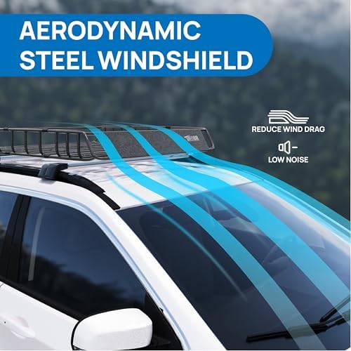 Bonnlo 250lbs Rooftop Cargo Carrier, 46×36×6inch Universal Roof Rack Basket - Image 5
