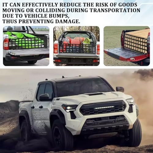 Truck Bed Cargo Net Tailgate Netting, Adjustable Pickup Truck Bed Organizer - Image 3