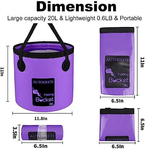 Collapsible Bucket 5 Gallon Container Folding Water Bucket Portable Wash Basin - Image 3