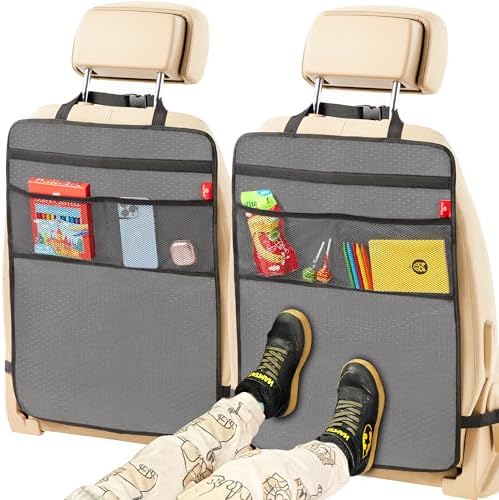 Helteko Back Seat Protector for Car, 2 Pack Premium Kick Mats for Kids by Helteko