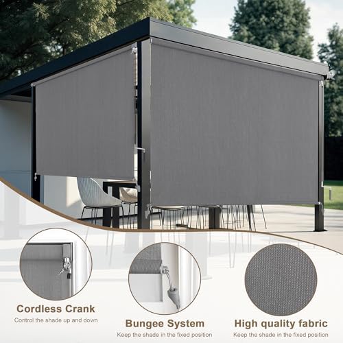 AOSKY Cordless Patio Roll Up Blinds - Image 3