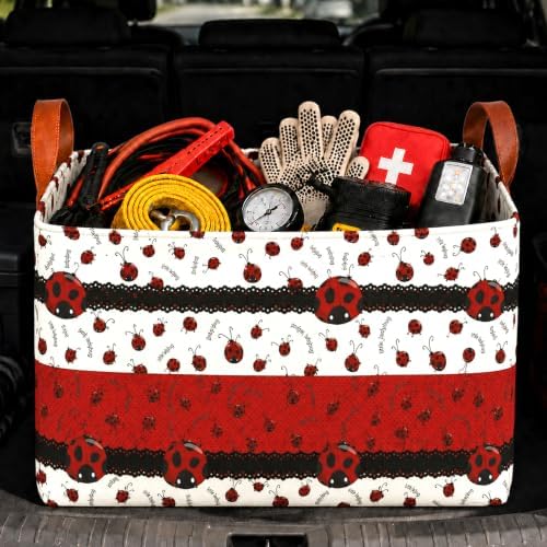Ladybug Car Trunk Organizer 20L Fold Auto Storage Basket by YGQZYYQ