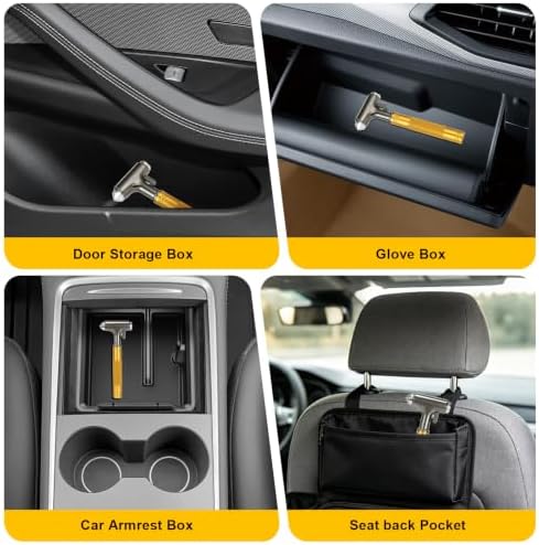 Window Breaker, 3 in 1 Car Safety Hammer and Seat Belt Cutter Safety Emergency - Image 6
