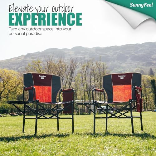 SUNNYFEEL Oversized Camping Chair Portable Directors Chairs - Image 4