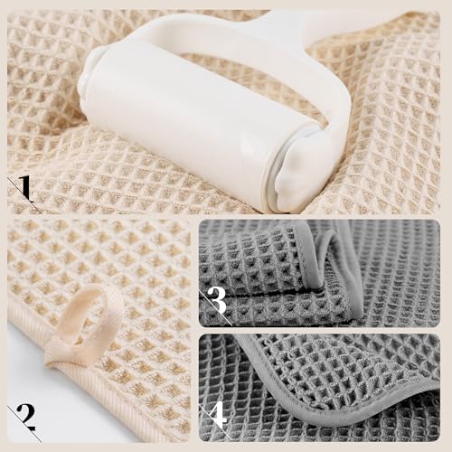 POLYTE 430 GSM Poly Blend Microfiber Quick Dry Waffle Bath Towel, 30x60 in - Image 4