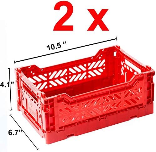 2 x AY-KASA Collapsible Storage Bin Container Basket Tote, Folding Basket CRATE - Image 2