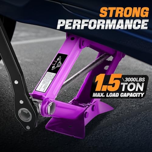 Auto Dynasty Scissor Jack, 1.5 Ton Portable Car Lift Jack, Quick Lift Car Tire - Image 2