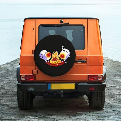 Spare Tire Cover with Marshmallow Campfire Pattern Wheel Covers 14inch - Image 5
