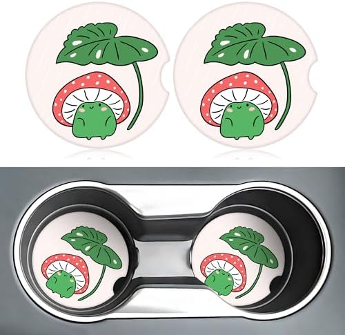 Cartoon Mushroom Frog Car Coasters - Image 2