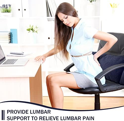 Queekay Fleece Lumbar Support Pillow 3 Section Back Pillow, Deep Blue - Image 4