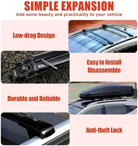 Roof Rack Cross Bars for 2011-2020 Toyota Sienna 396lbs Lockable Roof Rails - Image 5