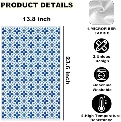 3 Pcs Artistic Pattern Kitchen Towels Decorative Hand Towels - Image 2