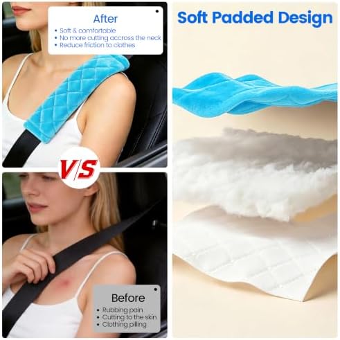 Amooca 2 Pack Seat Belt Covers Soft Shoulder Pad - Image 2