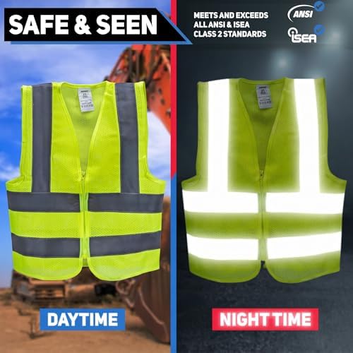 Neiko High Visibility Safety Vest, ANSI Class 2, No Pocket - Image 3