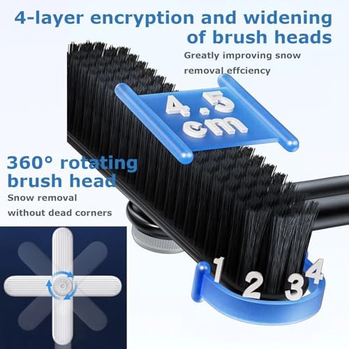 3 In 1 Snow Brush Ice Scraper for Car Windshield Extendable Snow Removal - Image 5
