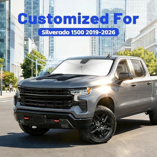 Windshield Sun Shade for Chevrolet Silverado 1500 2019-2026, Exact Fit - Image 2