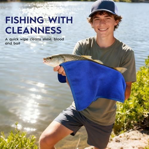 BasicGear Fishing Towel, 3 Pack, 16x16 in, Microfiber - Image 5