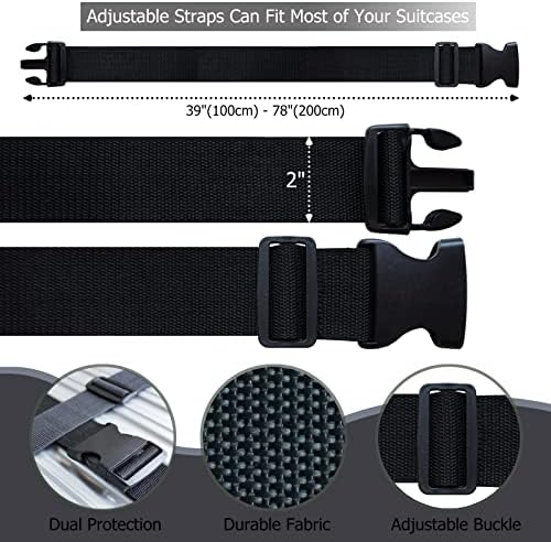 2 PCS Luggage Strap 78" x 2" Suitcase Belts Wide Adjustable Packing Straps - Image 5