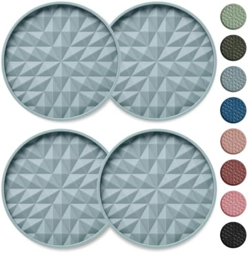 Silicone Car Coasters Set of 4, 2.75" Cup Holder Mats by Wingcases