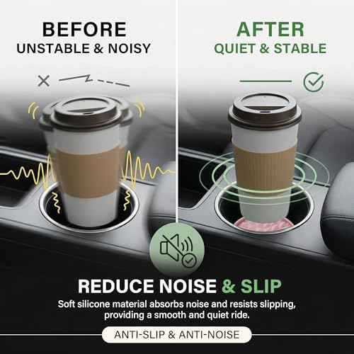 Silicone Car Coasters Set of 4, 2.75" Cup Holder Mats - Image 4