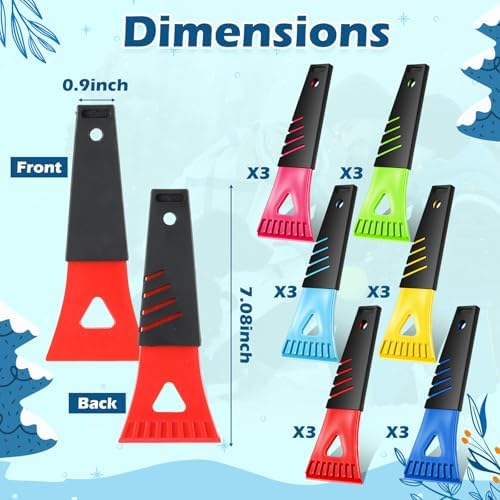 Frienda 18 Pcs Ice Scrapers for Car Windshield Frost Remover Winter - Image 2