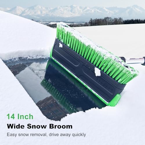 SEAAES 56 Inch Truck Snow Brush Scraper Long Handle Snow Broom - Image 4