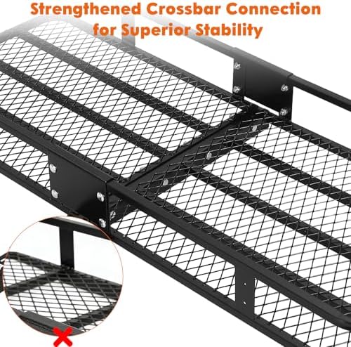 Garvee Folding Hitch Mount Cargo Carrier Basket 60" x 24" x 6"+Waterproof Cargo - Image 7