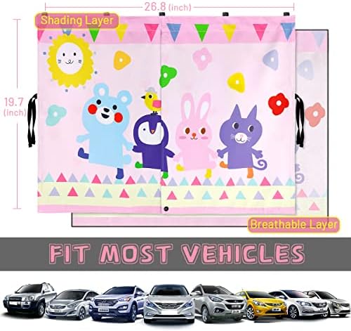 Car Window Shade for Baby, Cute Patterns Car Window Curtains for Sun Glare Block - Image 7