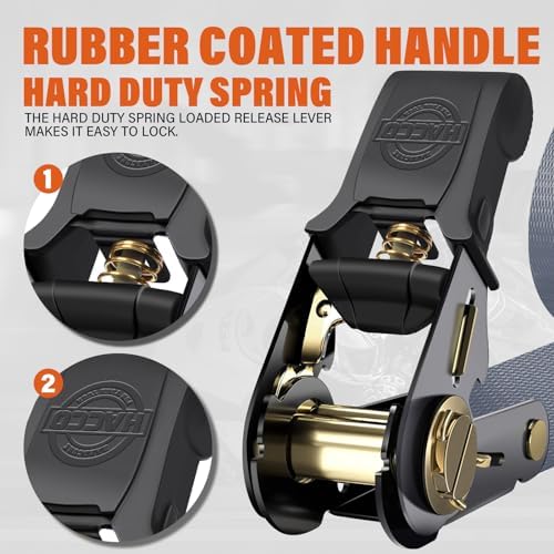 Haccoplanet Ratchet Tie Down Straps, 1 in x 16 ft - Image 2