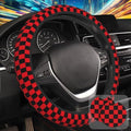 Black and Red Checkered Steering Wheel Cover by Unknown
