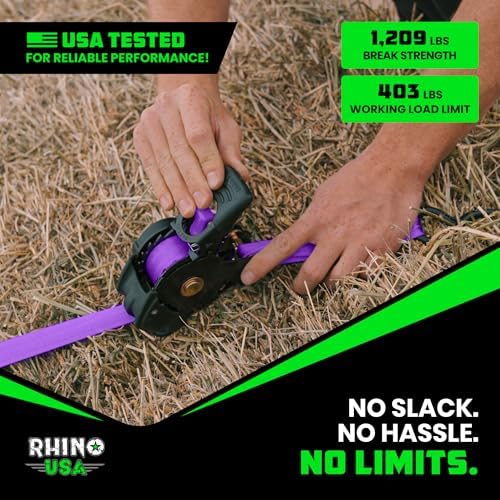 Rhino USA Retractable Ratchet Straps - 1in x 10ft - Image 7