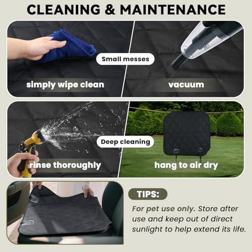 VIVAGLORY Dog Front Seat Cover Car Seat Protector, Heather Black - Image 5